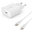Įkroviklis Belkin Boost Charge USB-C PD 3.0 PPS 25W + USB-C to Lightning kabelis baltas