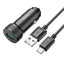 Automobilinis įkroviklis Hoco Z49A QC3.0 18W + Type-C juodas