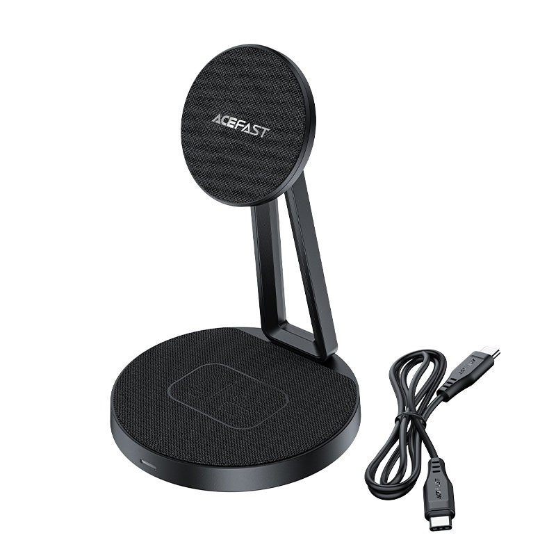 Įkroviklis belaidis Acefast E8 2-in-1 15W magnetinis juodas