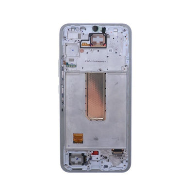 Ekranas Samsung A346 A34 5G su lietimui jautriu stikliuku ir rėmeliu originalus Awesome Silver (service pack)