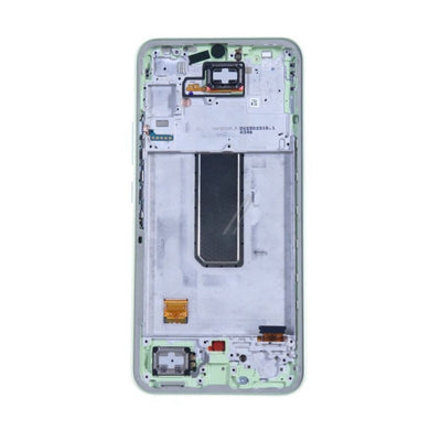 Ekranas Samsung A346 A34 5G su lietimui jautriu stikliuku ir rėmeliu originalus Awesome Lime (service pack)