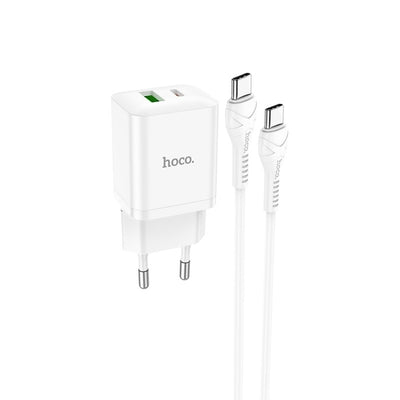Įkroviklis Hoco N28 PD20W+QC3.0 + Type-C baltas