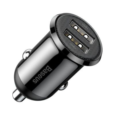 Automobilinis įkroviklis Baseus Grain Pro 2xUSB-A 4.8A juodas CCALLP-01