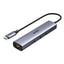 Adapteris Ugreen CM475 USB-C to USB-C + 3xUSB-A + RJ45 pilkas