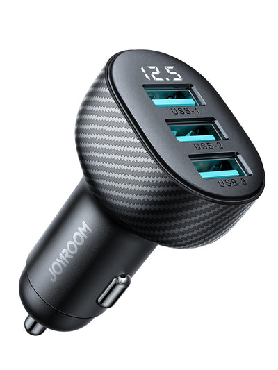 Automobilinis įkroviklis Joyroom JR-CCD03 3xUSB-A 17W juodas