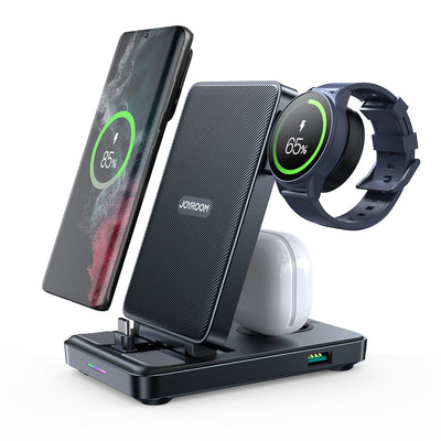 Įkroviklis belaidis Joyroom JR-WQS01 4-in-1 for Samsung Galaxy USB-C juodas