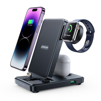 Įkroviklis belaidis Joyroom JR-WQS02 4-in-1 for iPhone AirPods Apple Watch juodas