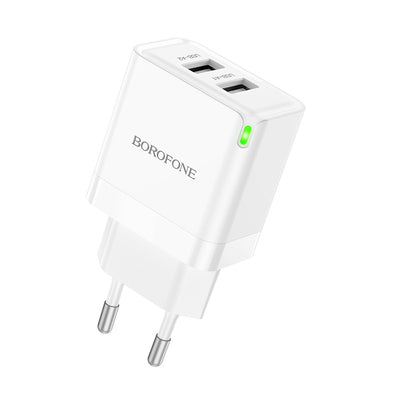 Įkroviklis Borofone BN15 2xUSB-A baltas