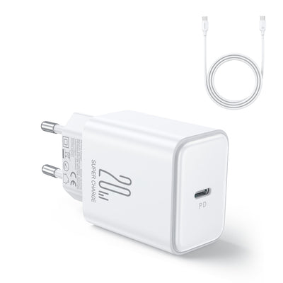 Įkroviklis Joyroom JR-TCF06 USB-C PD20W + USB-C to USB-C 1.0m cable baltas
