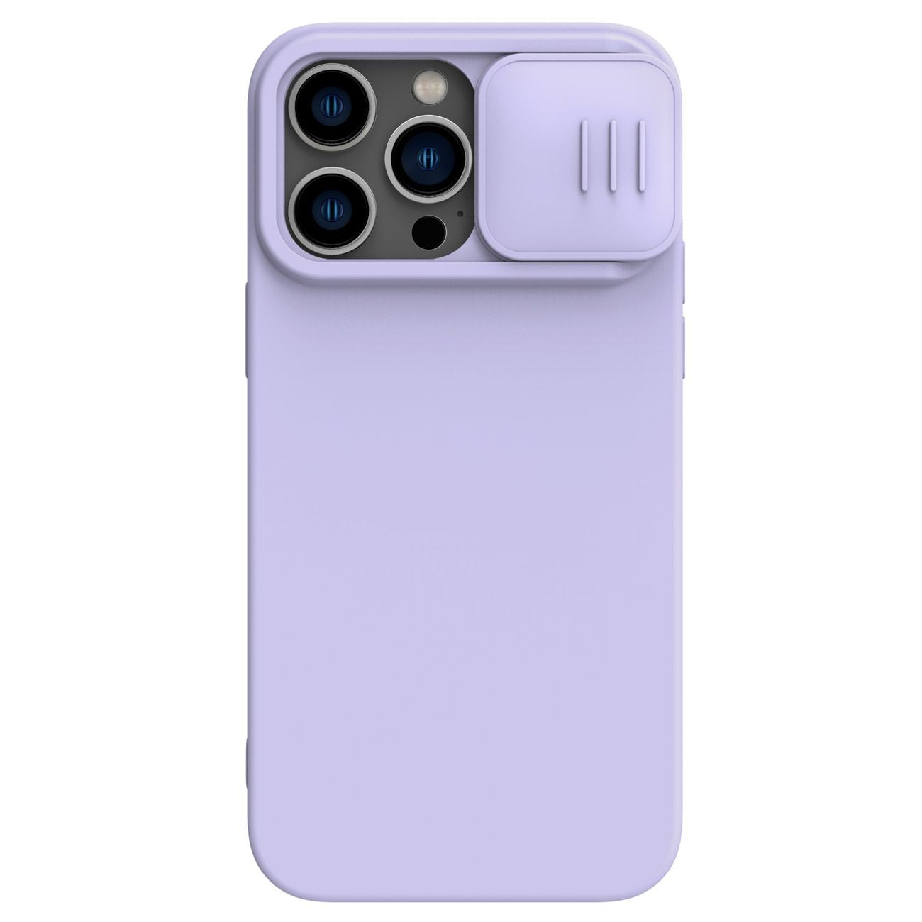 Dėklas Nillkin CamShield Silky Silicone Apple iPhone 15 Pro Max šviesiai violetinis