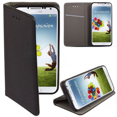Dėklas Smart Magnet Xiaomi Poco M4 5G/Poco M5/Redmi Note 11R/Redmi 10 5G juodas