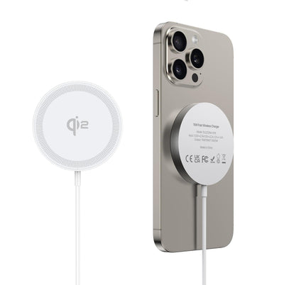 Įkroviklis belaidis DUZZONA W18 Qi2 Magnetic Wireless Charger 15W baltas