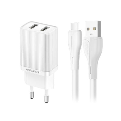 Įkroviklis Awei C15-EU 2xUSB-A 10W baltas