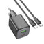 Įkroviklis Hoco N41 USB-A/USB-C PD20W+QC3.0 + USB-C to USB-C cable 1.0m juodas