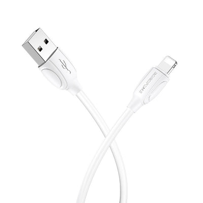 USB kabelis Borofone BX19 USB-A to Lightning 1.0m baltas