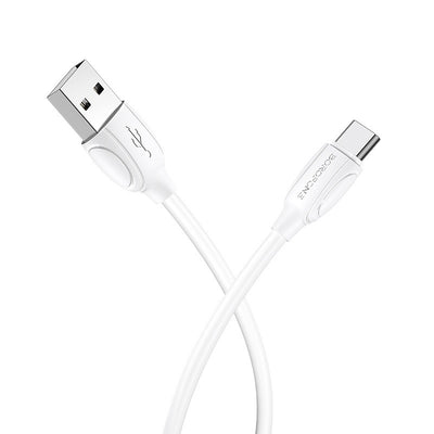 USB kabelis Borofone BX19 USB-A to USB-C 1.0m baltas