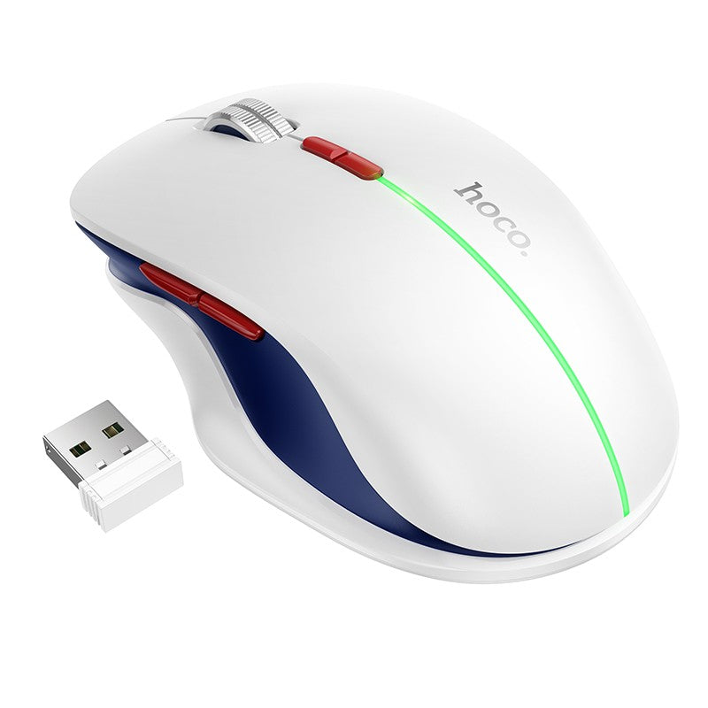 Belaidė pelė Hoco GM40 RGB balta