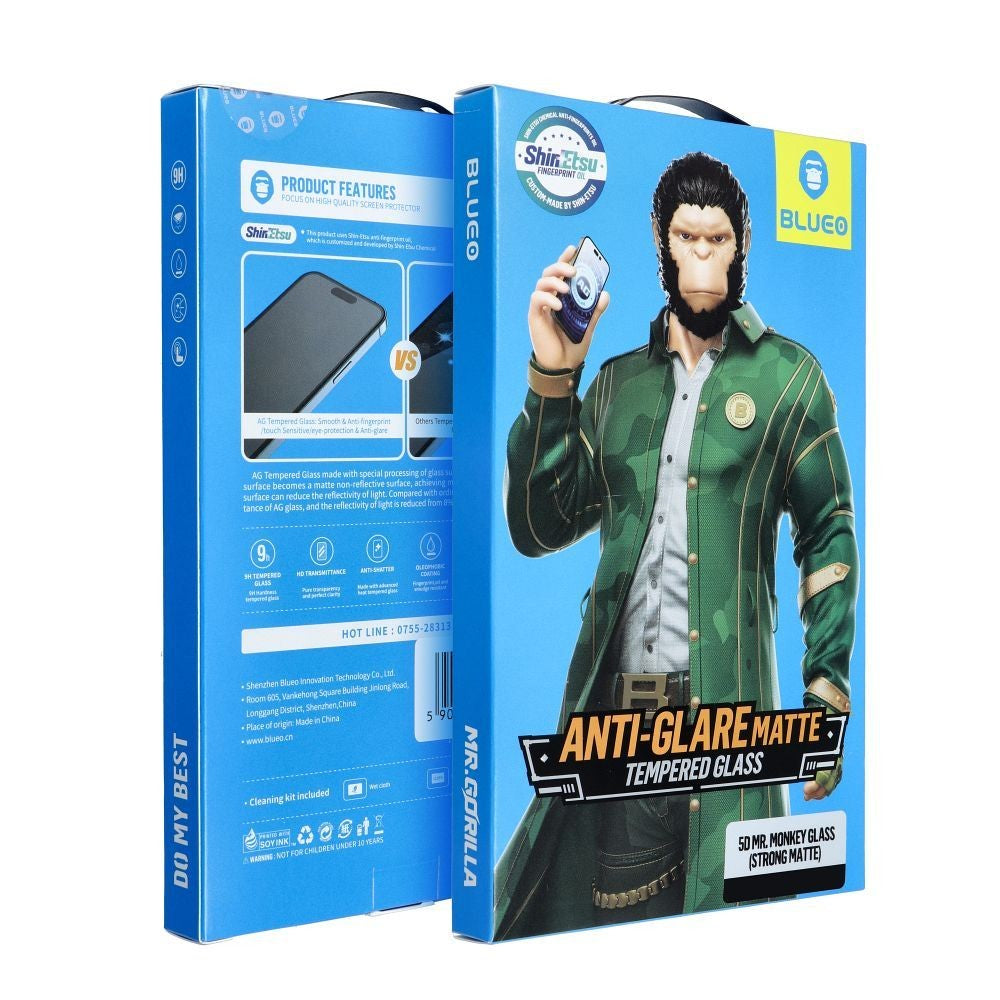 LCD apsauginis stikliukas 5D Mr. Monkey Glass (Strong Matte) Apple iPhone 16 Pro juodas