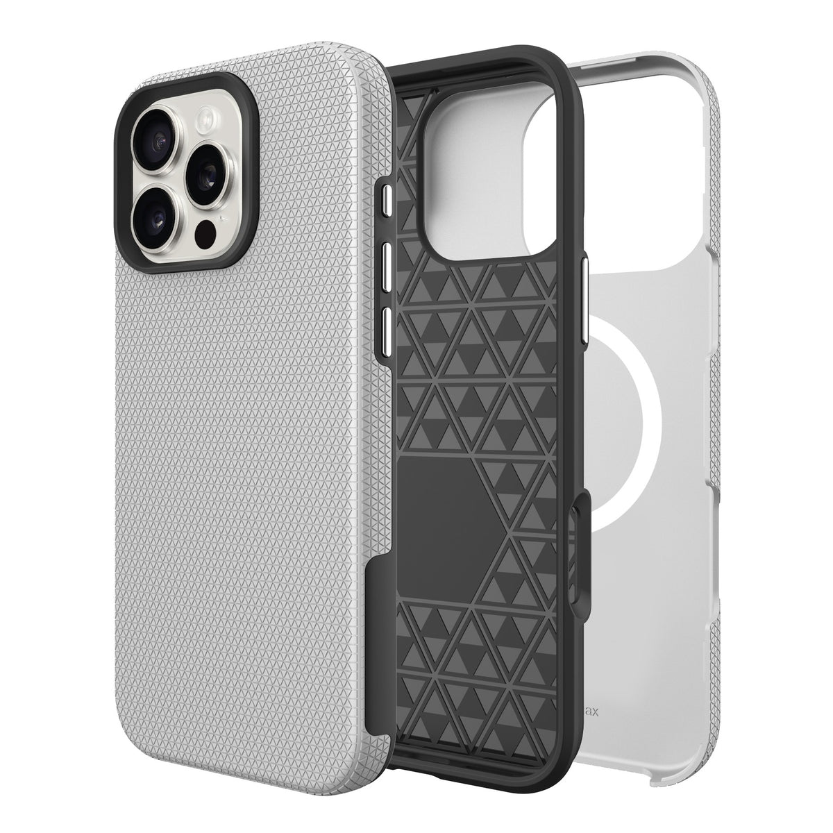 Dėklas Perfectionists Triangle Mag Case Apple iPhone 17 sidabrinis