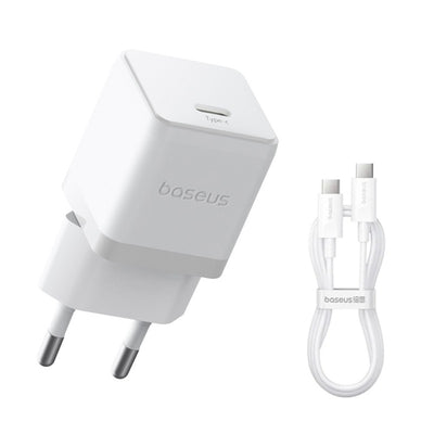 Įkroviklis Baseus Palm 20W USB-C + USB-C to USB-C cable 1.0m baltas P10111602213-01