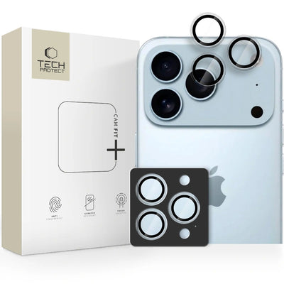 Apsauginis stikliukas kamerai Tech-Protect CamRing Fit+ Apple iPhone 14 Pro/14 Pro Max/15 Pro/15 Pro Max/16 Pro/16 Pro Max/17 Pro/17 Pro Max skaidrus