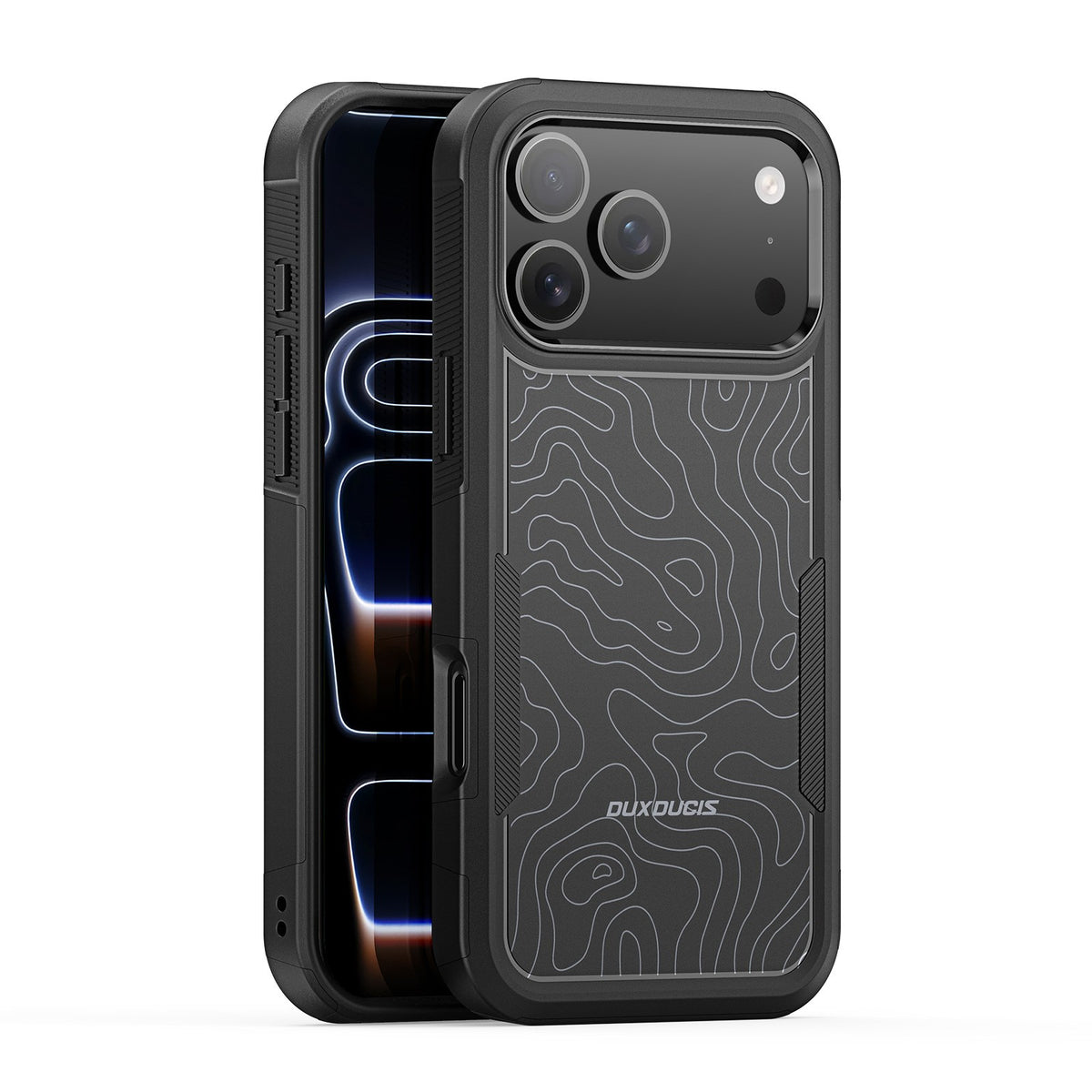 Dėklas Dux Ducis Shld Apple iPhone 17 Pro/18 Pro juodas (Contour Pattern)