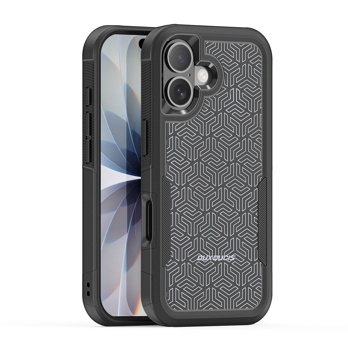 Dėklas Dux Ducis Shld Apple iPhone 17 juodas (Triangle Pattern)