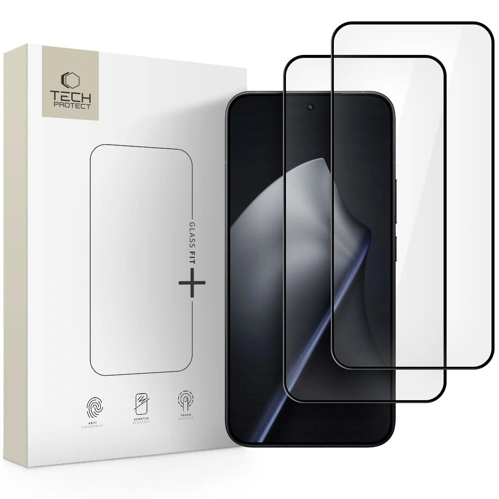 LCD apsauginis stikliukas Tech-Protect Glass Fit+ 2-Pack Xiaomi 15T/15T Pro/17T Pro juodas