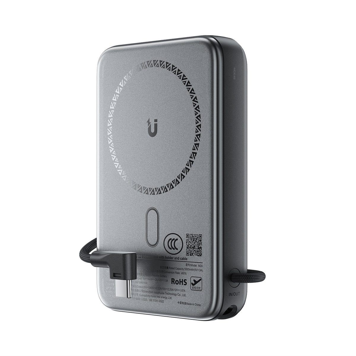 Išorinė baterija Power Bank Acefast M24-10000 22.5W Magnetic Wireless 10000mAh juoda