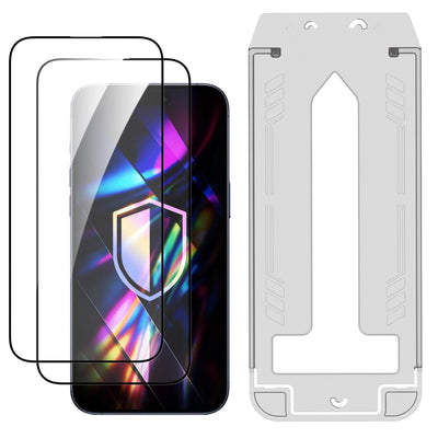 LCD apsauginis stikliukas (2 vnt.) su aplikatoriumi 3mk Hardy Hardura 9H Apple iPhone 17 Pro Max/18 Pro Max juodas
