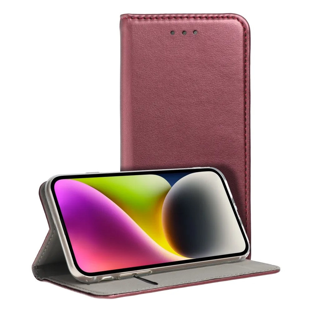 Dėklas Smart Magnetic Samsung A376 A37 5G tamsiai raudonas