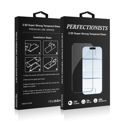 LCD apsauginis stikliukas Perfectionists 2.5D Super Strong Tempered Glass Apple iPhone 17 Pro/18 Pro juodas