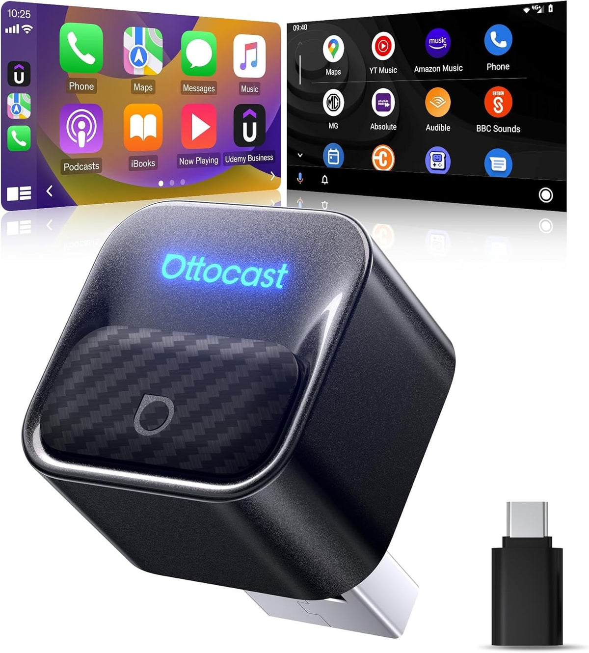 Belaidis CarPlay/Android Auto adapteris Ottocast Mini Core juodas CA525-T3