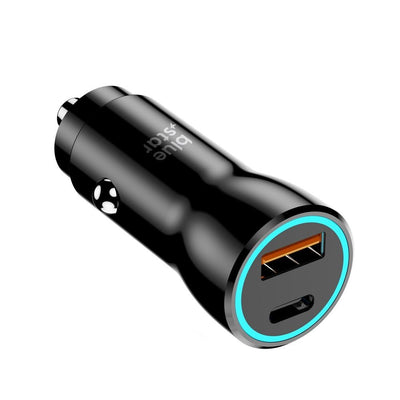 Automobilinis įkroviklis Blue Star 25W USB-C/USB-A juodas