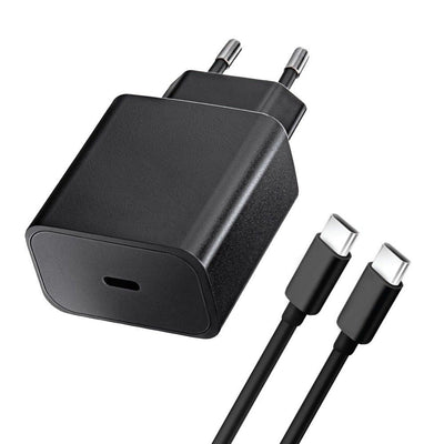 Įkroviklis Blue Star 20W USB-C + USB-C to USB-C cable juodas