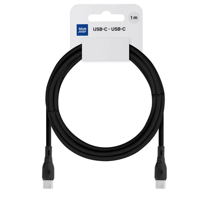 USB kabelis Blue Star PJ73-13-3 USB-C to USB-C 60W 1.0m juodas