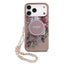 Dėklas Guess IML Flowers Strap MagSafe Apple iPhone 17 Pro Max rožinis