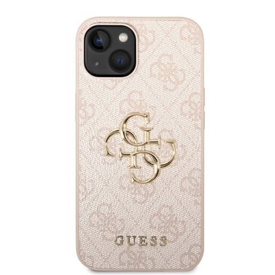 Dėklas Guess PU 4G Metal Logo Apple iPhone 14 rožinis
