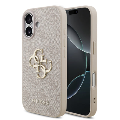 Dėklas Guess PU 4G Metal Logo Apple iPhone 17 rožinis