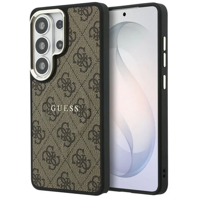 Dėklas Guess PU Leather 4G Gold Frame Magnetic Samsung S948 S26 Ultra rudas