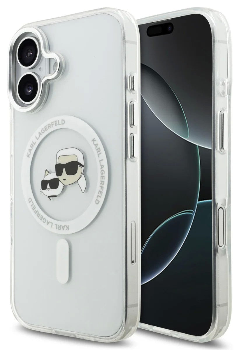 Dėklas Karl Lagerfeld IML K&CH Heads Metal Frame MagSafe Apple iPhone 17