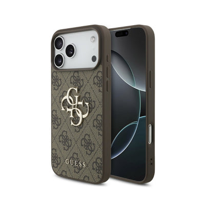 Dėklas Guess PU 4G Metal Logo Apple iPhone 18 Pro rudas