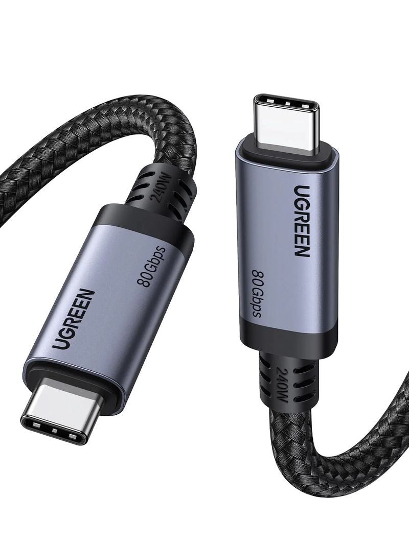 USB kabelis Ugreen L706 USB-C USB4 240W 80Gbit/s 16K@60Hz Thunderbolt 4 1.0m juodas (65383)