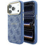 Dėklas Guess PU Leather 4G Gold Frame Embossed MagSafe Apple iPhone 18 Pro mėlynas