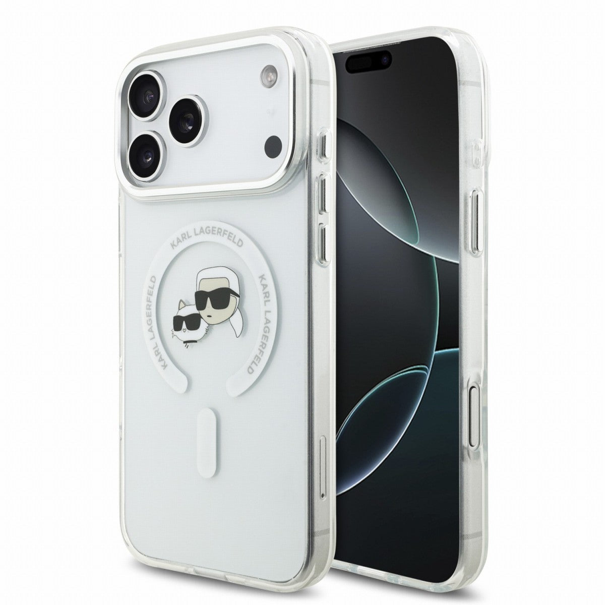 Dėklas Karl Lagerfeld IML K&CH Heads Metal Frame MagSafe Apple iPhone 18 Pro