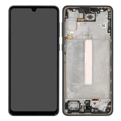 Ekranas Samsung A336 A33 5G su lietimui jautriu stikliuku ir rėmeliu originalus Awesome Black (service pack)