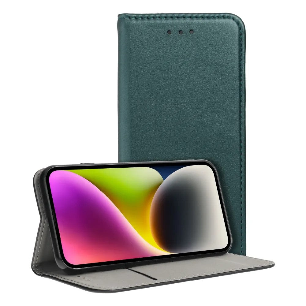 Dėklas Smart Magnetic Xiaomi Redmi 17 4G/5G tamsiai žalias