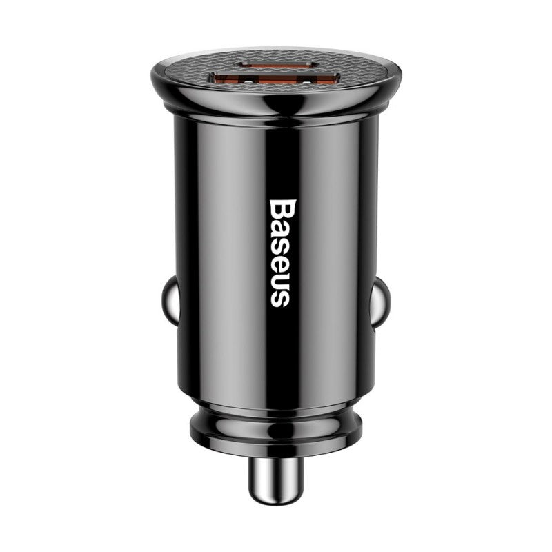 Automobilinis įkroviklis Baseus Circular Plastic 30W USB-C/USB-A juodas CCALL-YS01
