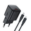 Įkroviklis Acefast A117 20W GaN USB-C + USB-C to Lightning 1.2m cable juodas