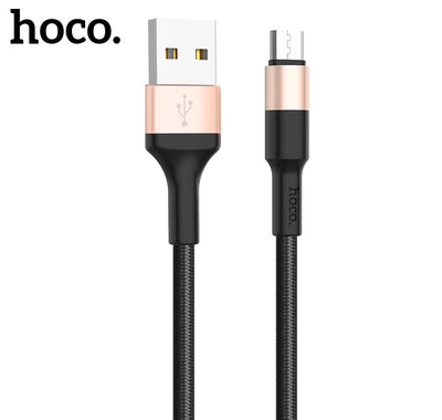 USB kabelis Hoco X26 microUSB 1.0m juodas-auksinis